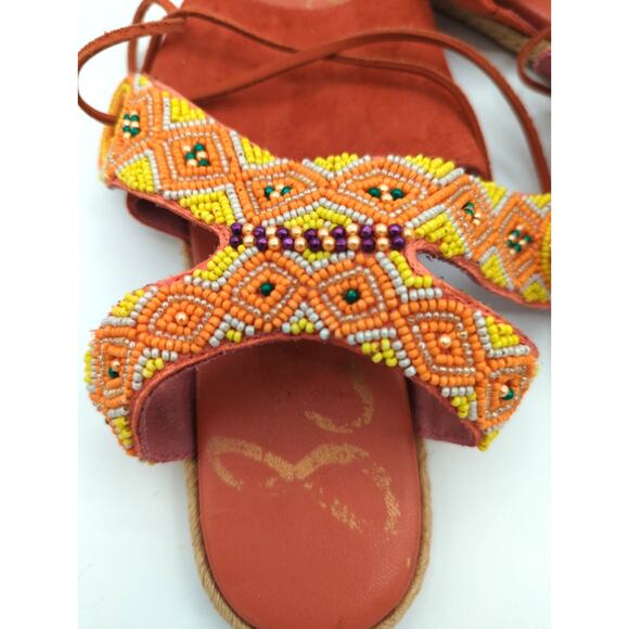 Sam Edelman | Beaded Espadrille Tie Sandals | 8.5 M - Picture 4 of 9